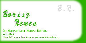 borisz nemes business card